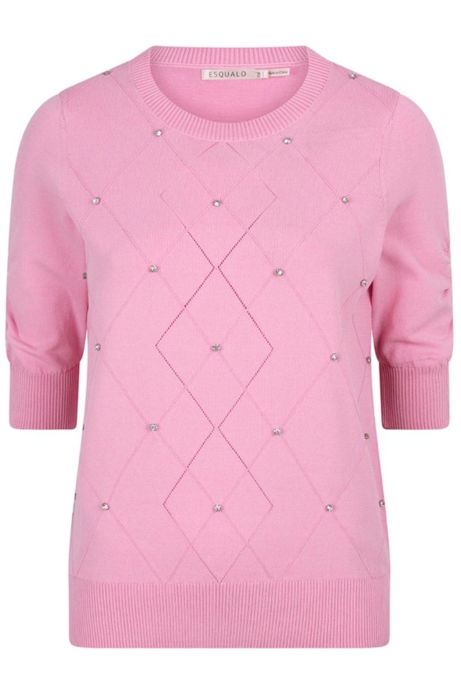 SWEATER KNIT EMBELLISHMENT SP25 07001 420 rose